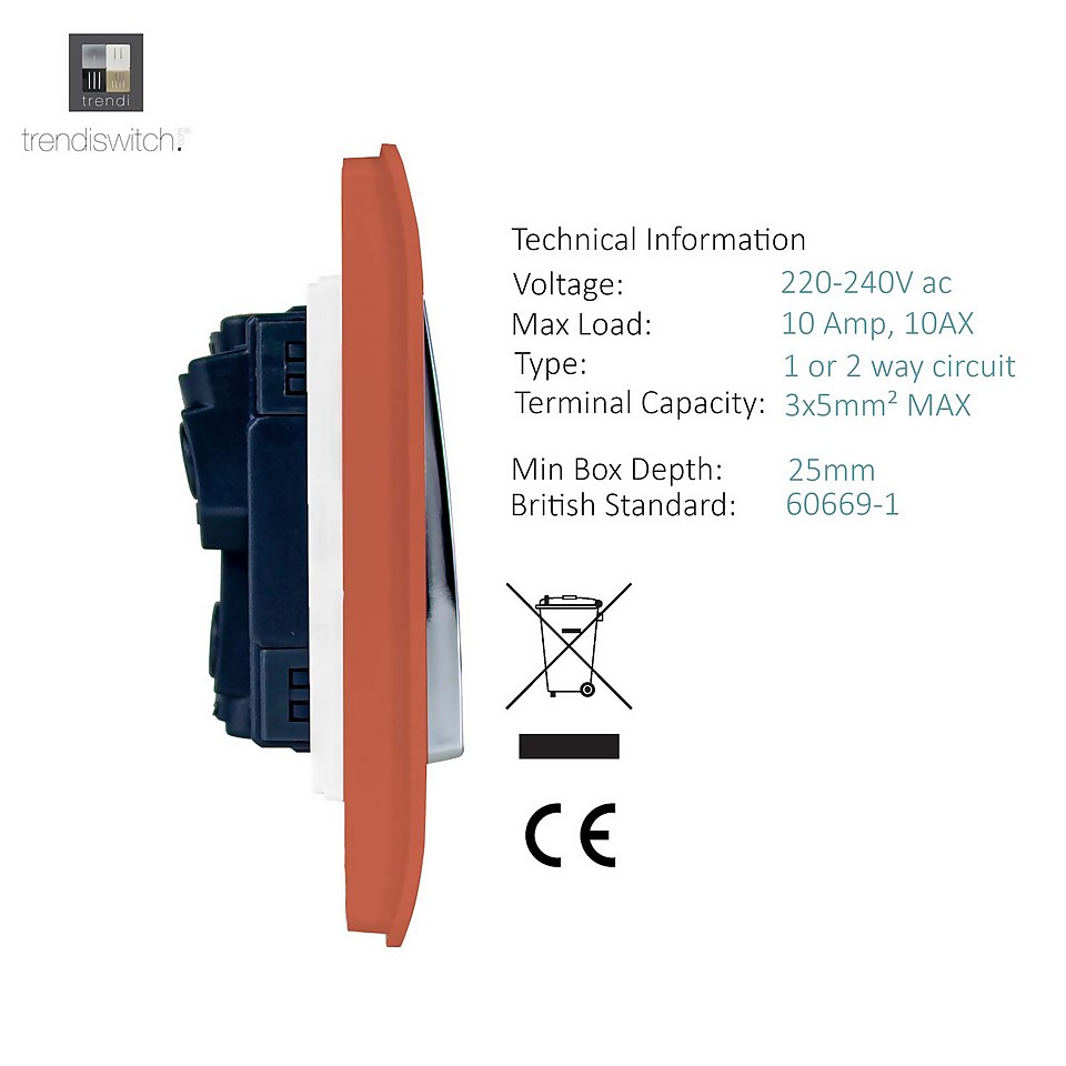 Trendi Switch Single Light Switch - Copper