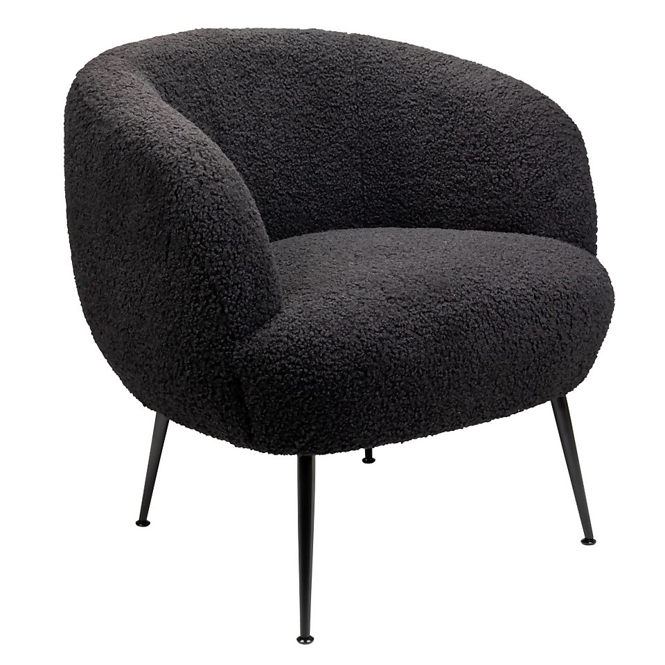 Tori Boucle Tub Chair - Black