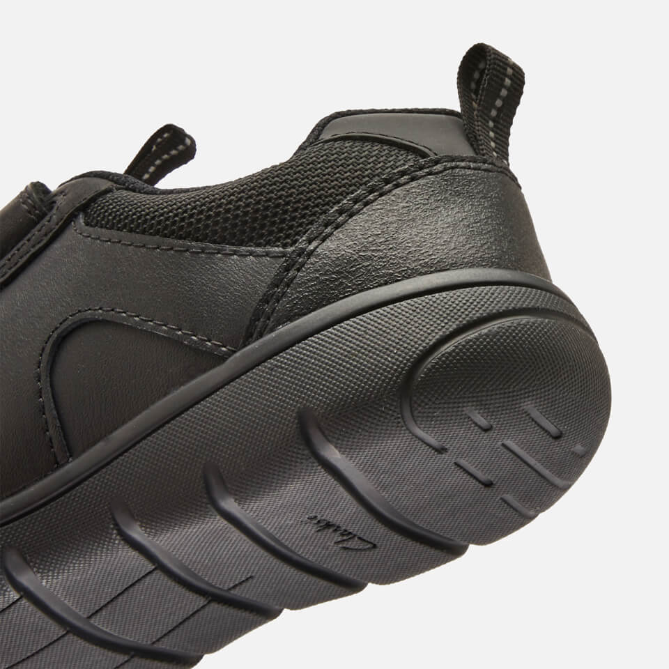 Clarks Scooter Run Kids' School Shoes - Black Leather