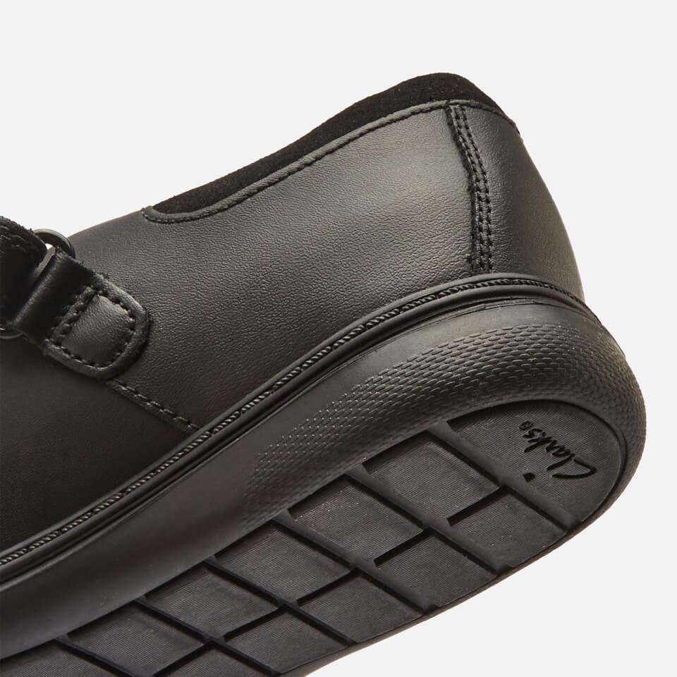 Clarks Scooter Jump Kids' School Shoes - Black Leather