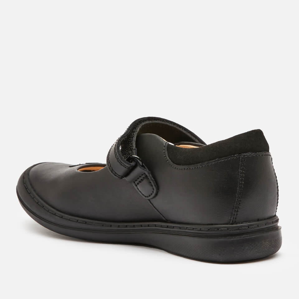 Clarks Scooter Jump Kids' School Shoes - Black Leather