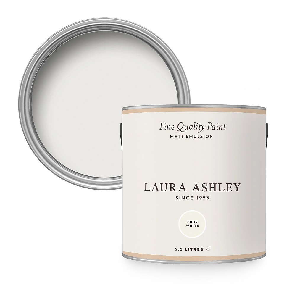 Laura Ashley Matt Emulsion Paint Pure White 2.5L Homebase