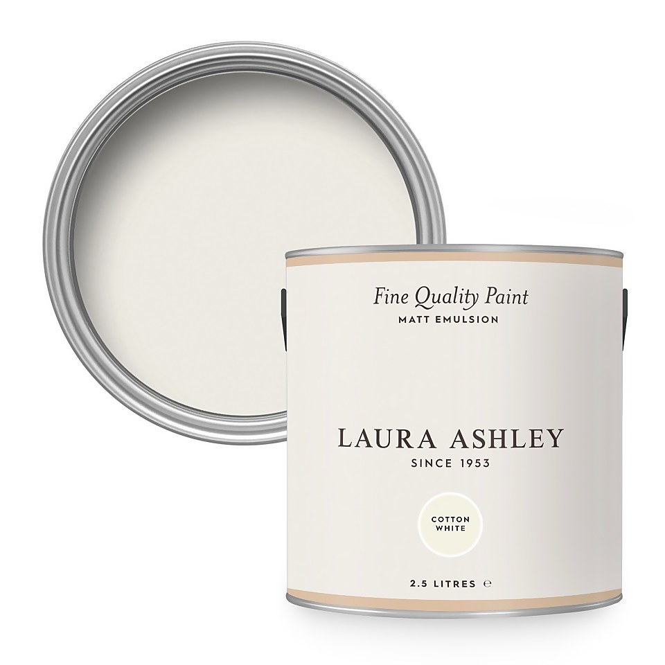 Laura Ashley Matt Emulsion Paint Cotton White - 2.5L
