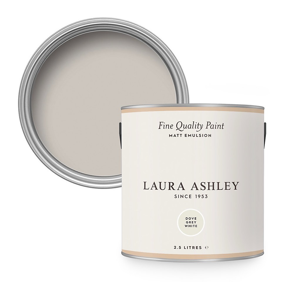 Laura Ashley Matt Emulsion Paint Dove Grey White - 2.5L