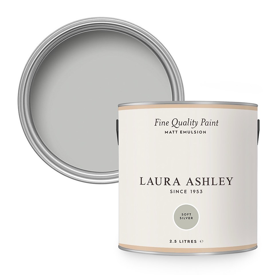 Laura Ashley Matt Emulsion Paint Soft Silver - 2.5L