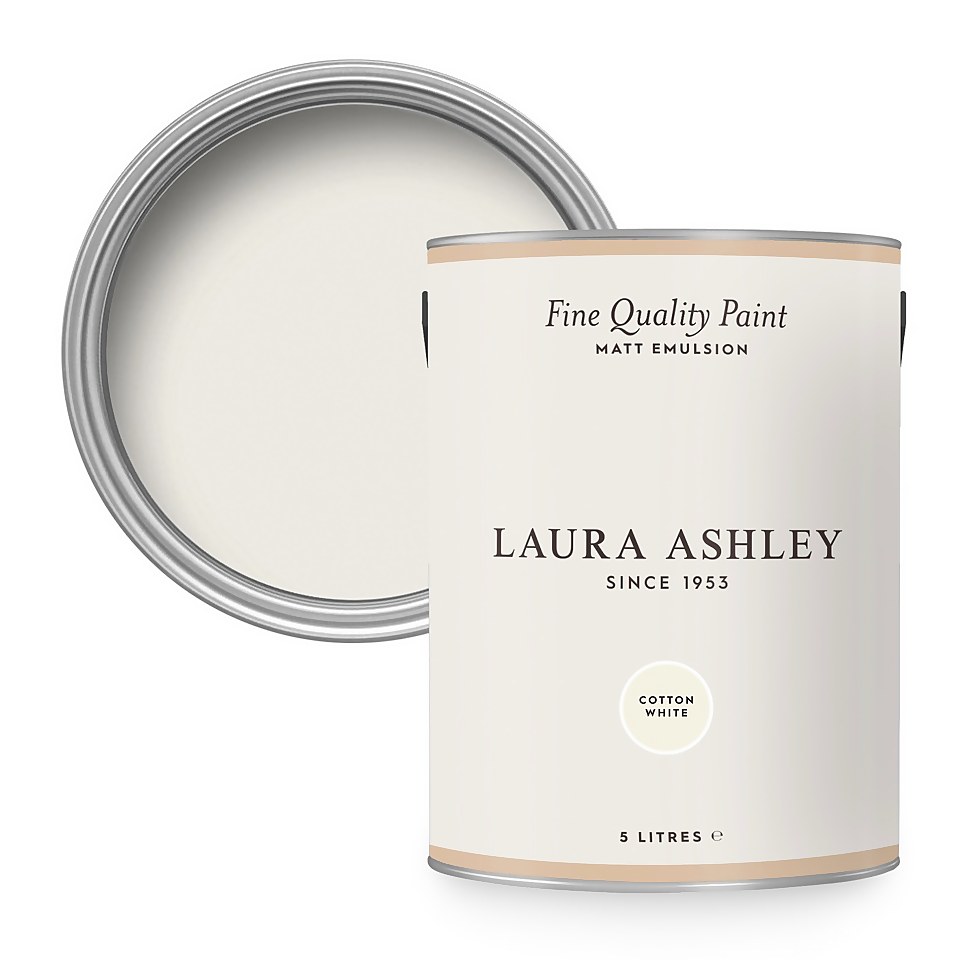 Laura Ashley Matt Emulsion Paint Cotton White - 5L
