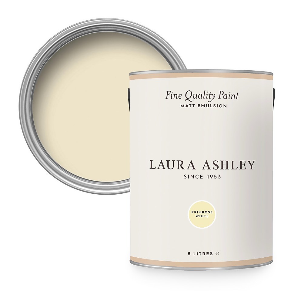 Laura Ashley Matt Emulsion Paint Primrose White - 5L