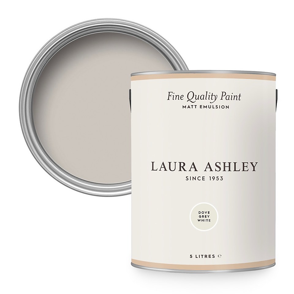 Laura Ashley Matt Emulsion Paint Dove Grey White - 5L