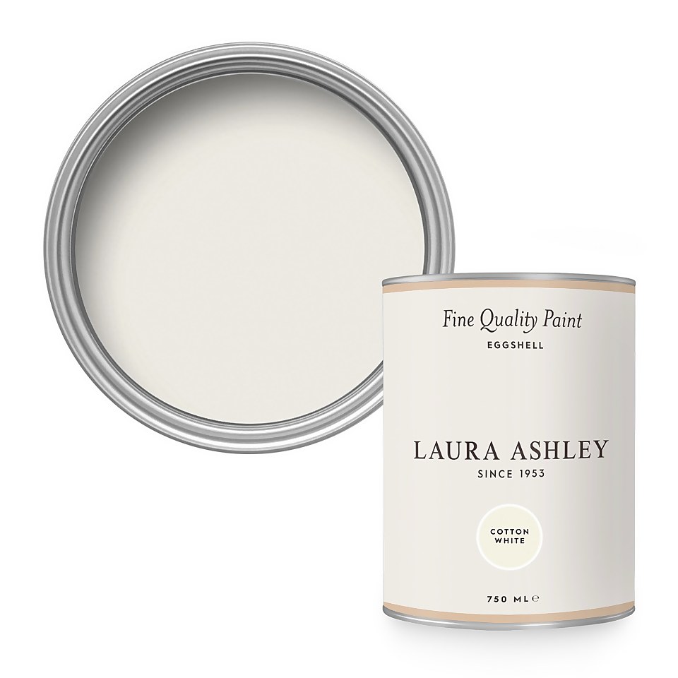 Laura Ashley Eggshell Paint Cotton White - 750ml