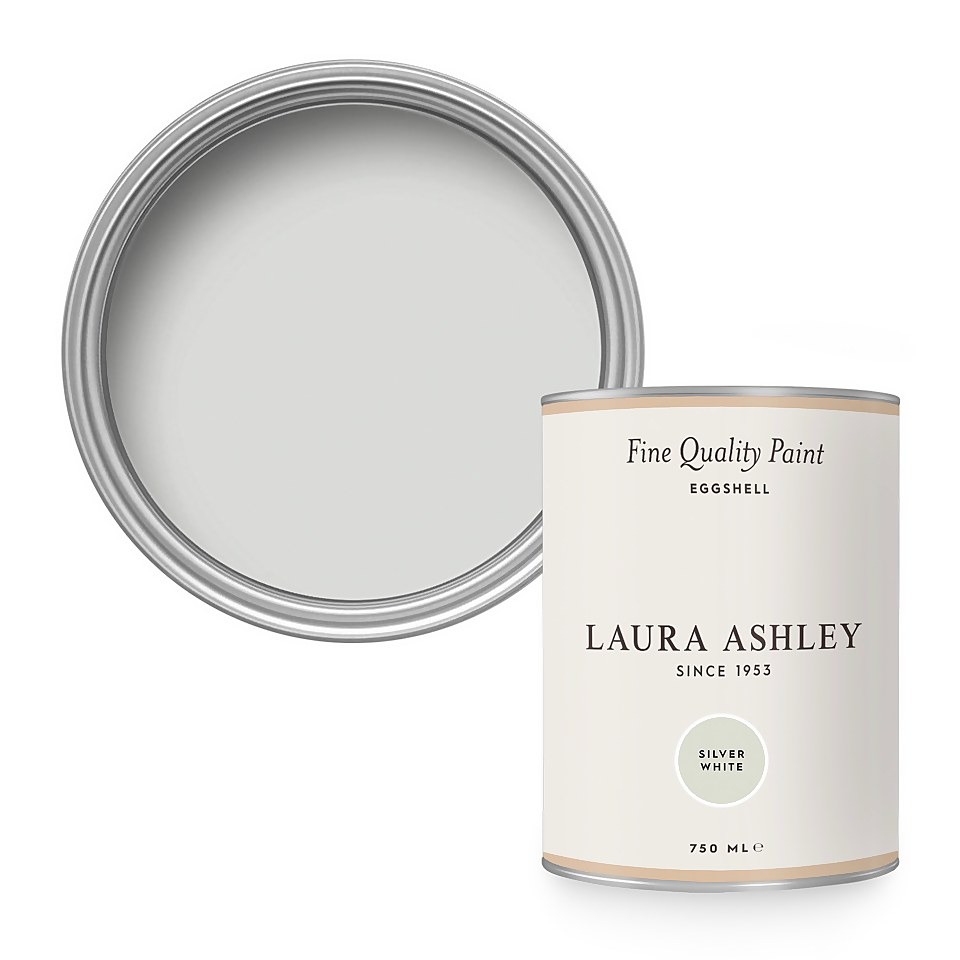 Laura Ashley Eggshell Paint Silver White - 750ml