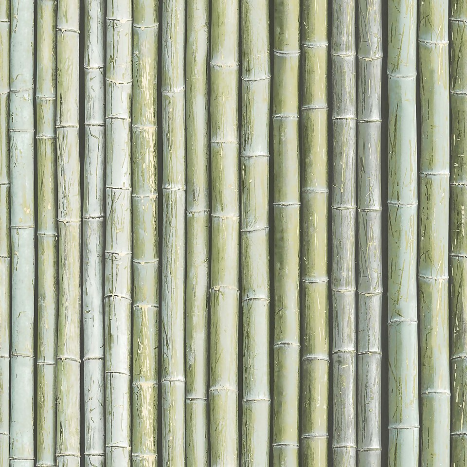Organic Textures Bamboo Green Wallpaper Sample
