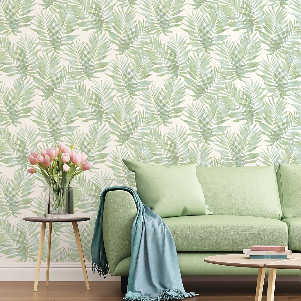 Organic Textures Speckled Palm Blue Wallpaper Sample