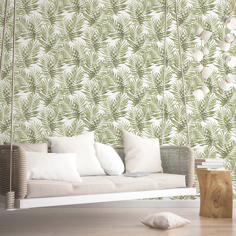 Organic Textures Speckled Palm Green Wallpaper Sample
