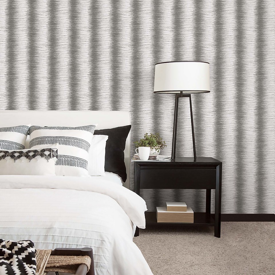 Organic Textures Zebra Stripe Grey Wallpaper Sample