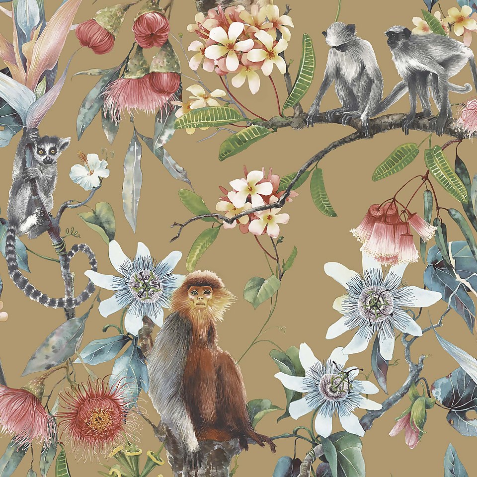 Organic Textures Lemur Gold Wallpaper Sample