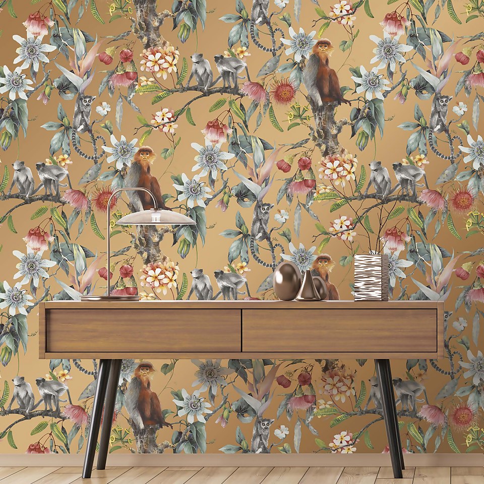 Organic Textures Lemur Gold Wallpaper Sample
