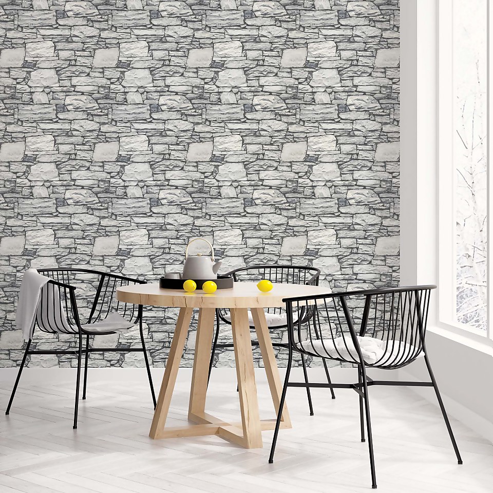Organic Textures Organic Slate Grey Wallpaper Sample