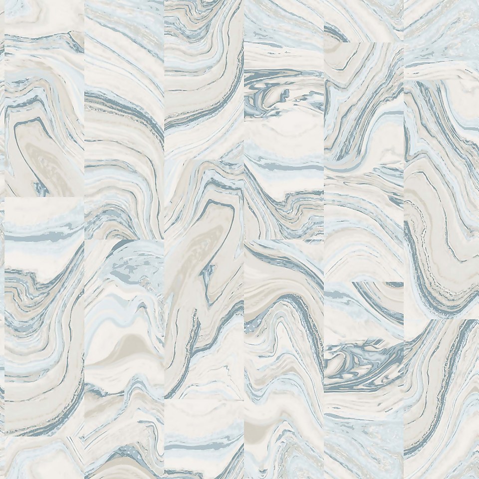 Organic Textures Agate Tile Turquoise Wallpaper Sample