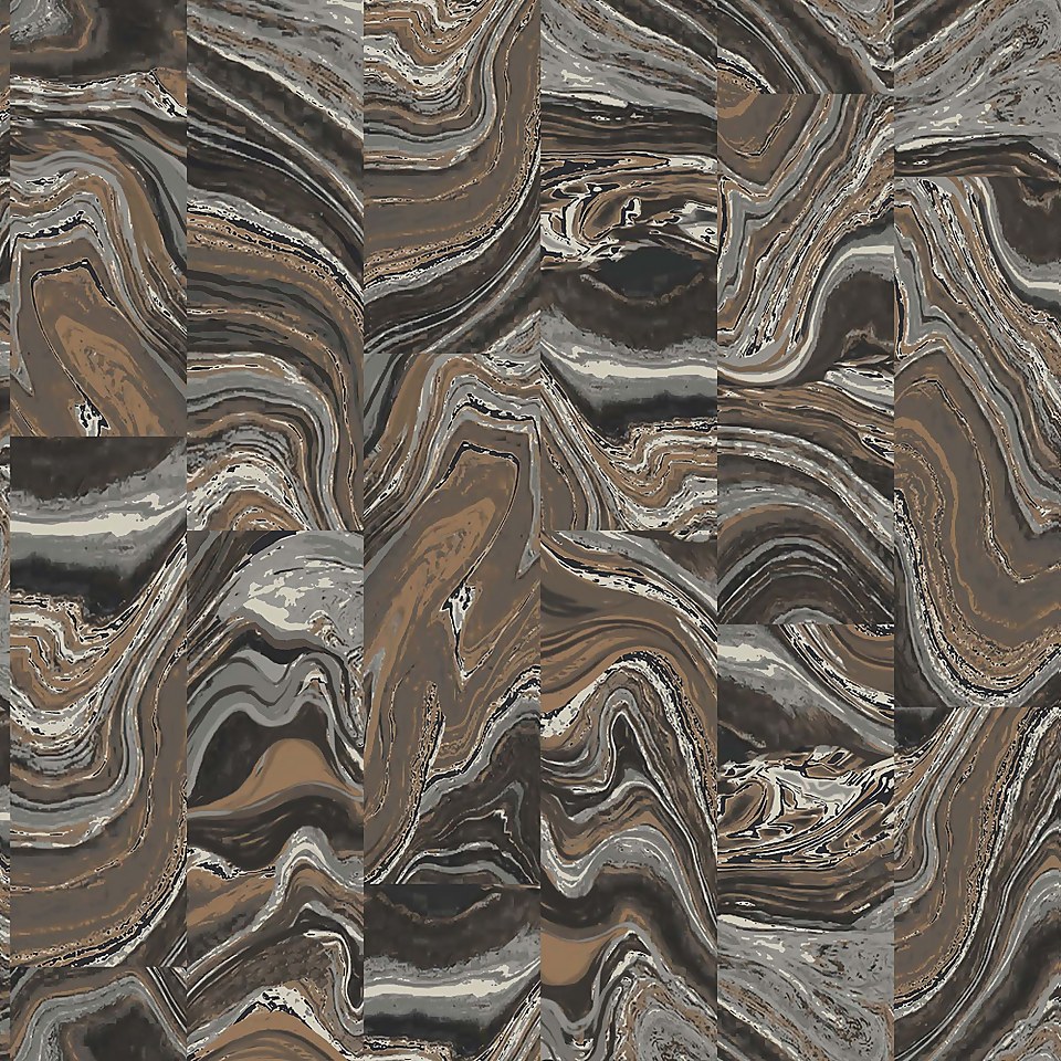 Organic Textures Agate Tile Black Wallpaper Sample