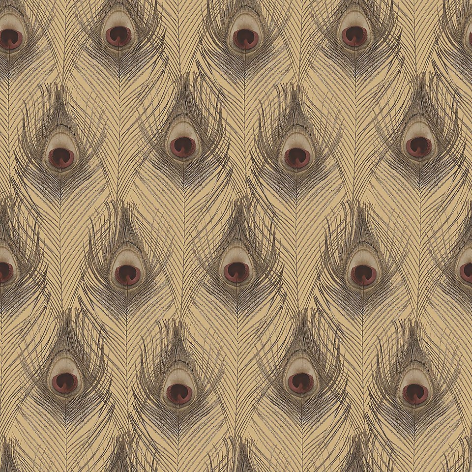 Organic Textures Peacock Brown Wallpaper Sample