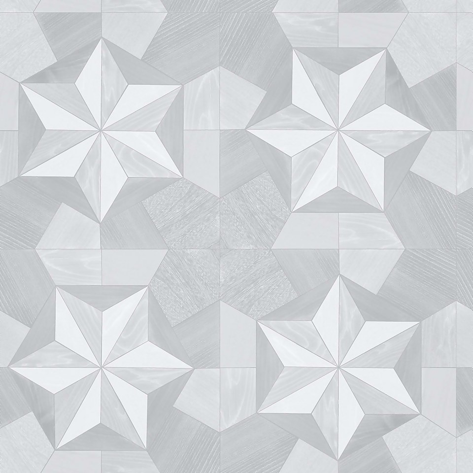 Organic Textures Inlay Wood Grey Wallpaper Sample