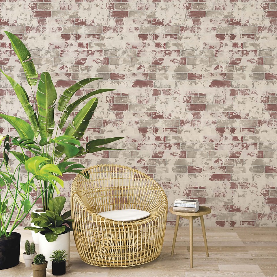Organic Textures Brick Red Wallpaper Sample