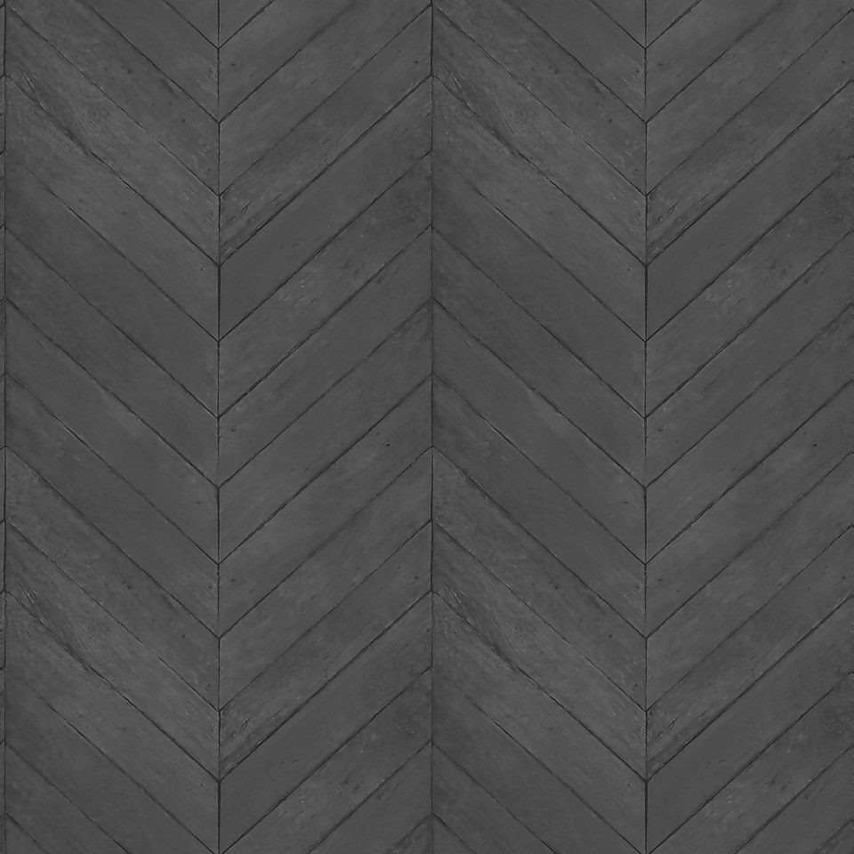 Organic Textures Chevron Wood Black Wallpaper Sample
