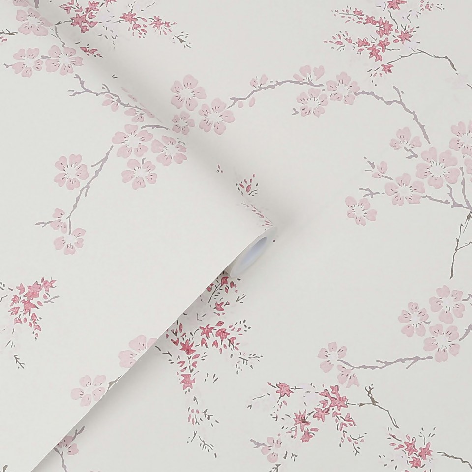 Laura Ashley Oriental Blossom Blush Wallpaper