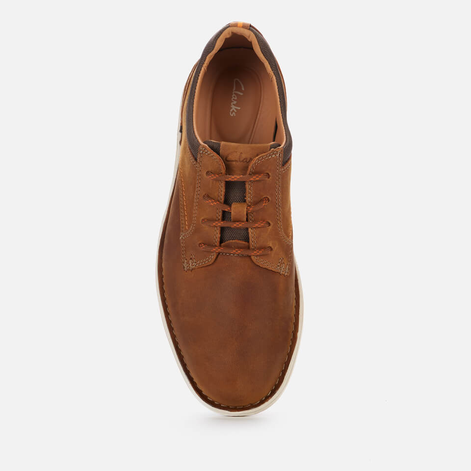 Clarks Men's Larvik Tie Leather Shoes - Dark Tan | Worldwide Delivery ...
