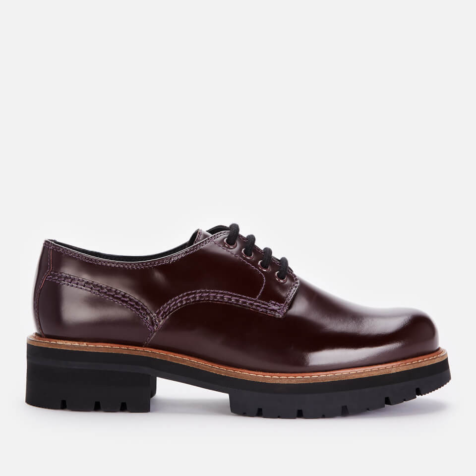 Clarks Women s Orianna Leather Chunky Derby Shoes Burgundy Allsole