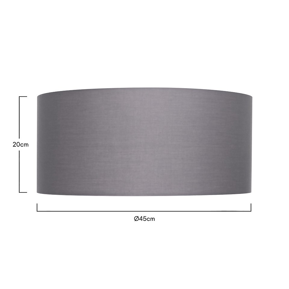 Clyde Charcoal Drum Shade with Diffuser - 45cm