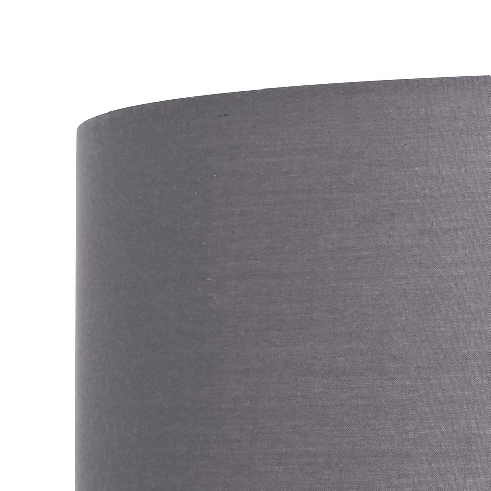 Clyde Charcoal Drum Shade with Diffuser - 45cm