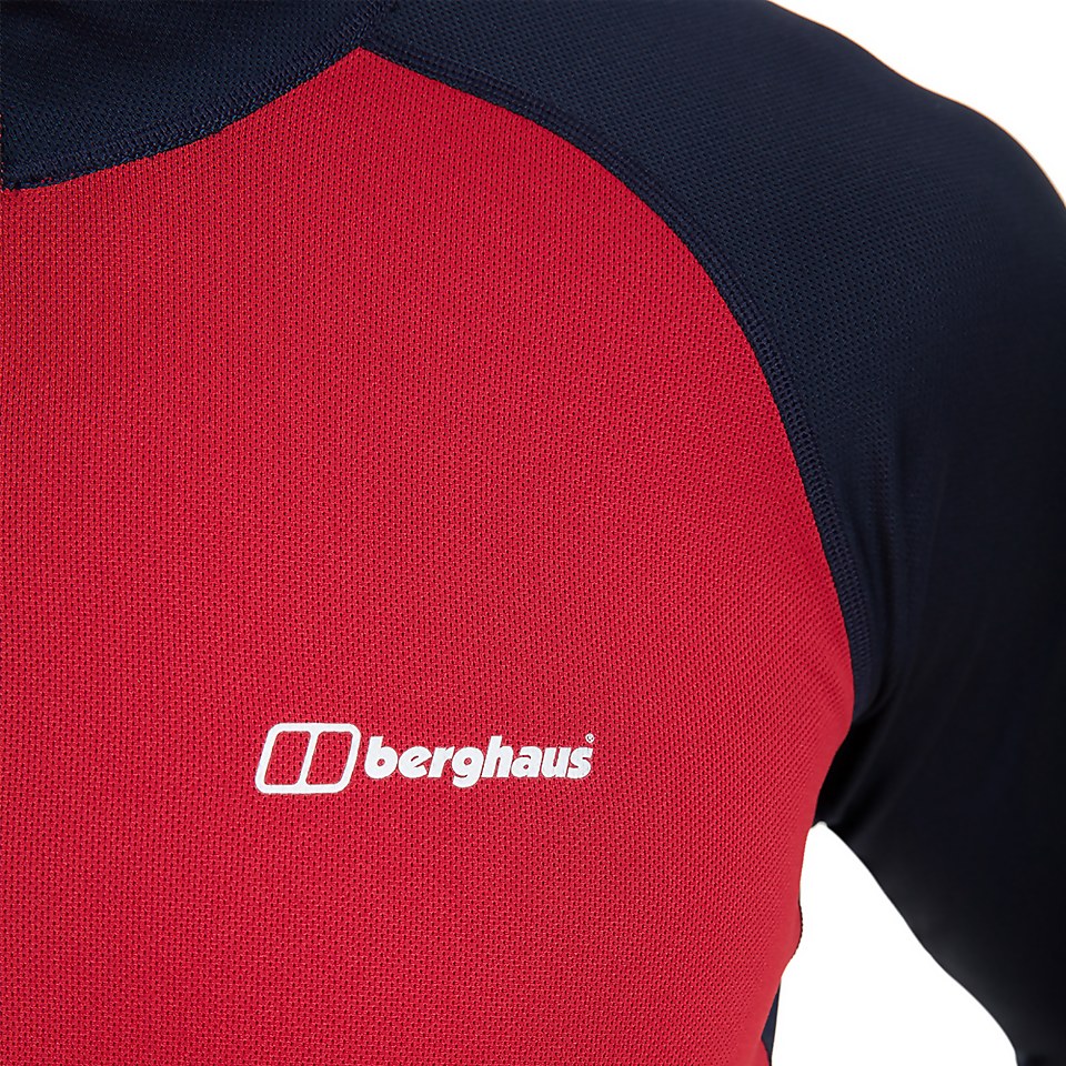 Men's Tech Tee Long Sleeve Zip 2.0 - Red / Blue