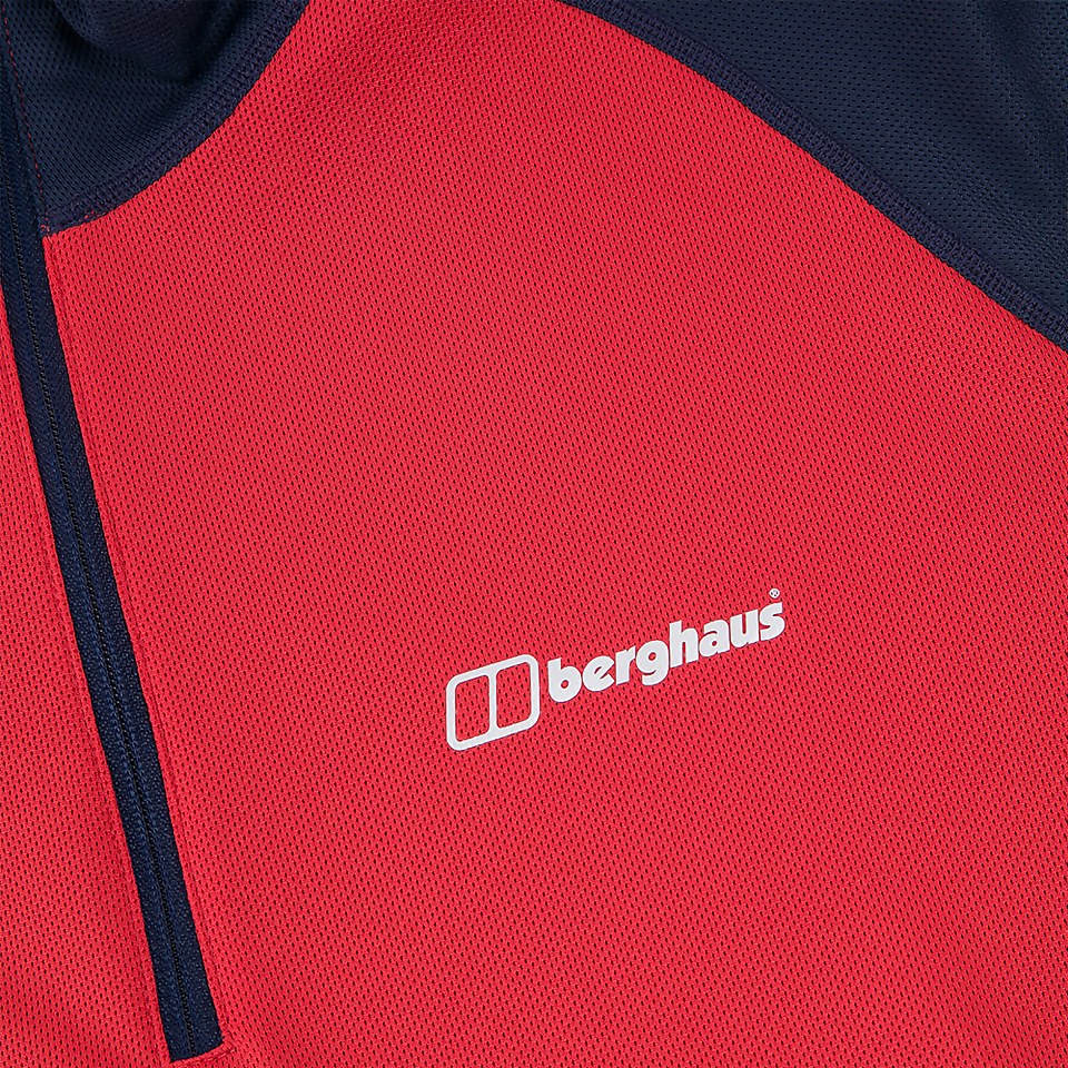 Men's Tech Tee Long Sleeve Zip 2.0 - Red / Blue