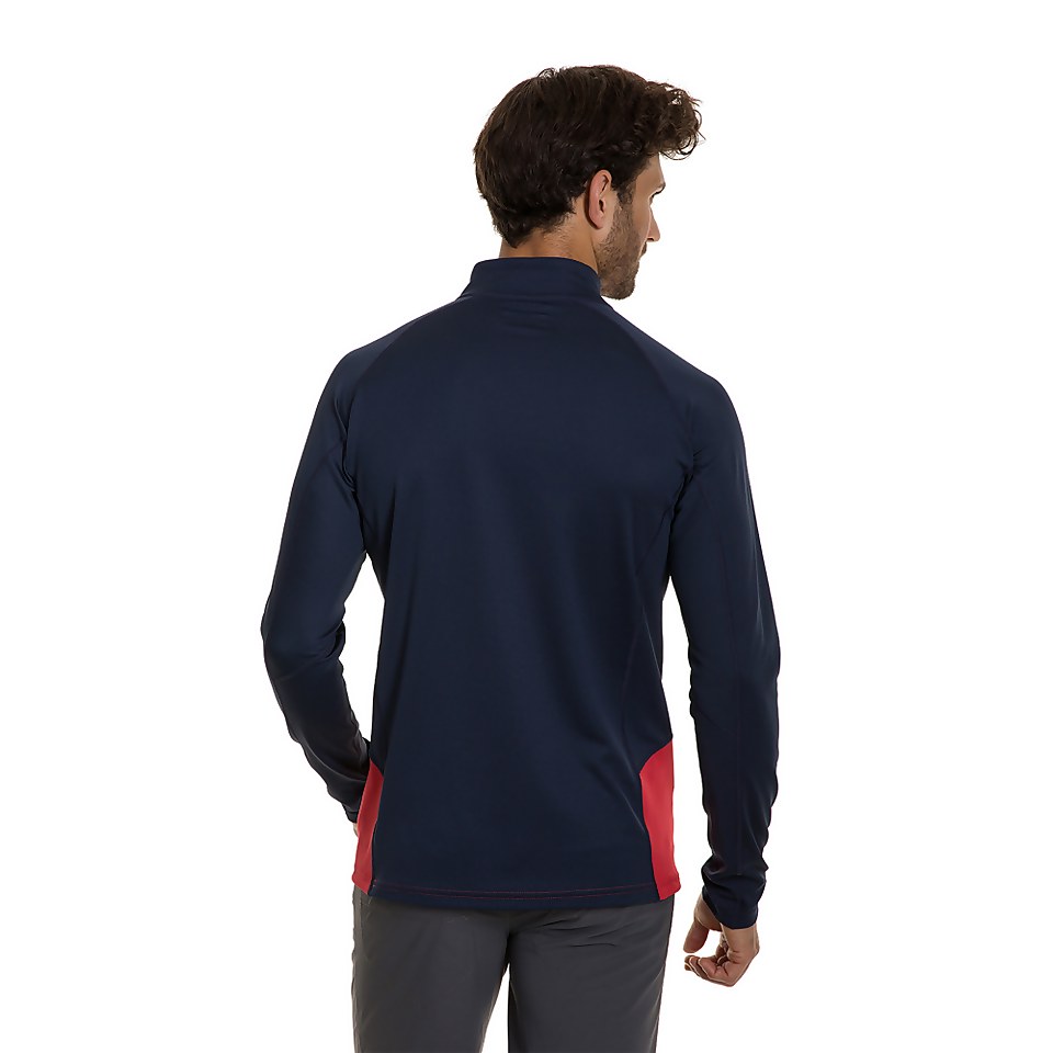 Men's Tech Tee Long Sleeve Zip 2.0 - Red / Blue