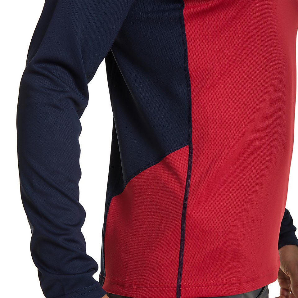 Men's Tech Tee Long Sleeve Zip 2.0 - Red / Blue