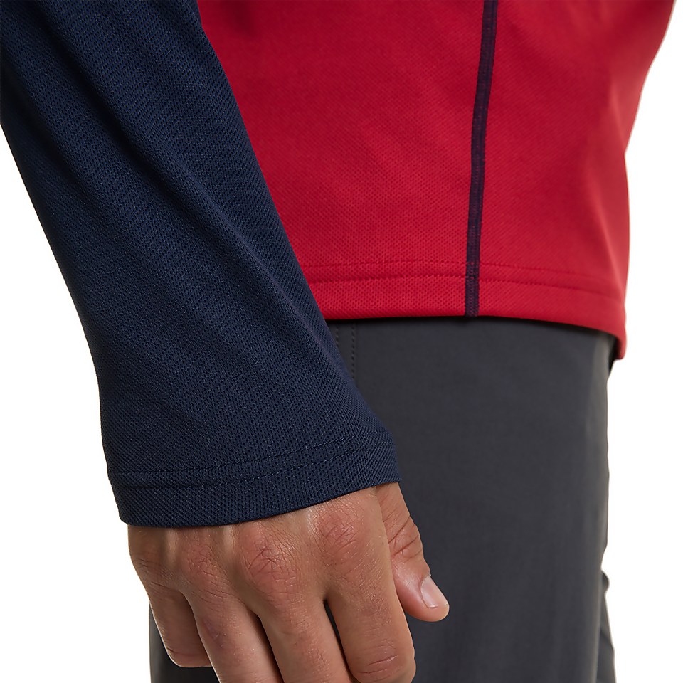 Men's Tech Tee Long Sleeve Zip 2.0 - Red / Blue