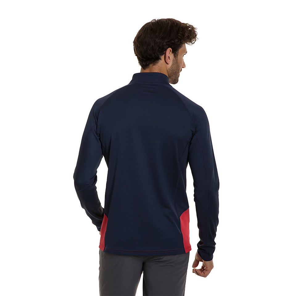 Men's Tech Tee Long Sleeve Zip 2.0 - Red / Blue