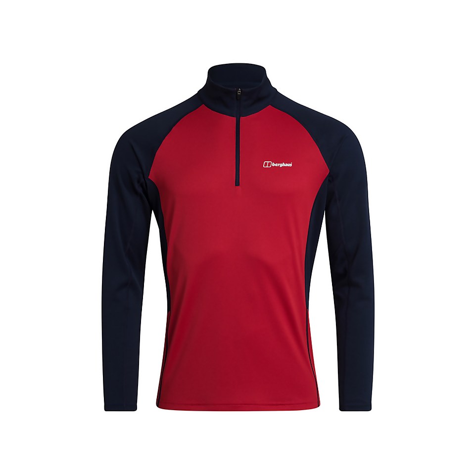Men's Tech Tee Long Sleeve Zip 2.0 - Red / Blue