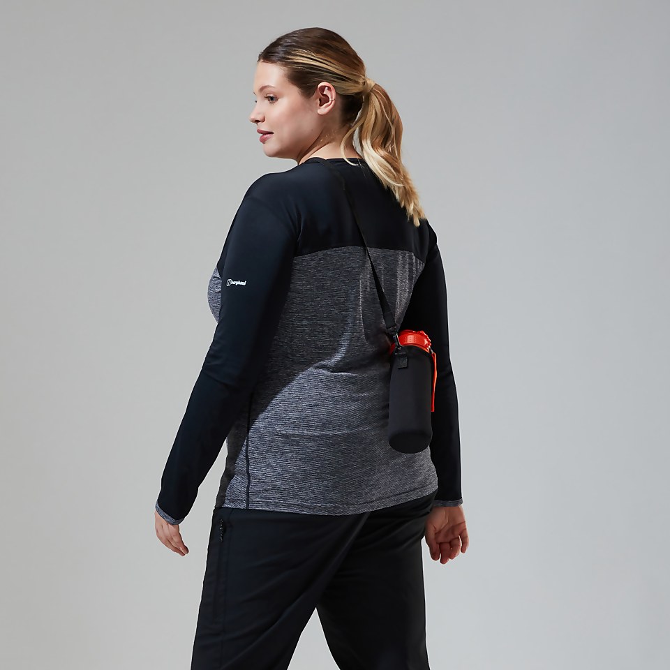 Women's Voyager Tech Tee Long Sleeve Crew - Dark Grey/Black