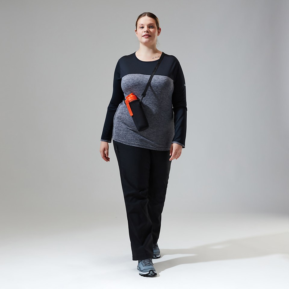 Long Sleeve Voyager Tech T-Shirt für Damen - Dunkelgrau/Schwarz