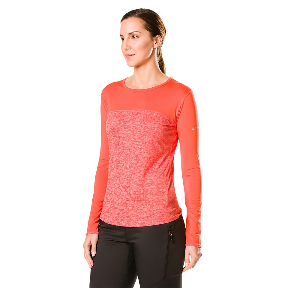 Women's Voyager Tech Tee Long Sleeve Crew - Red