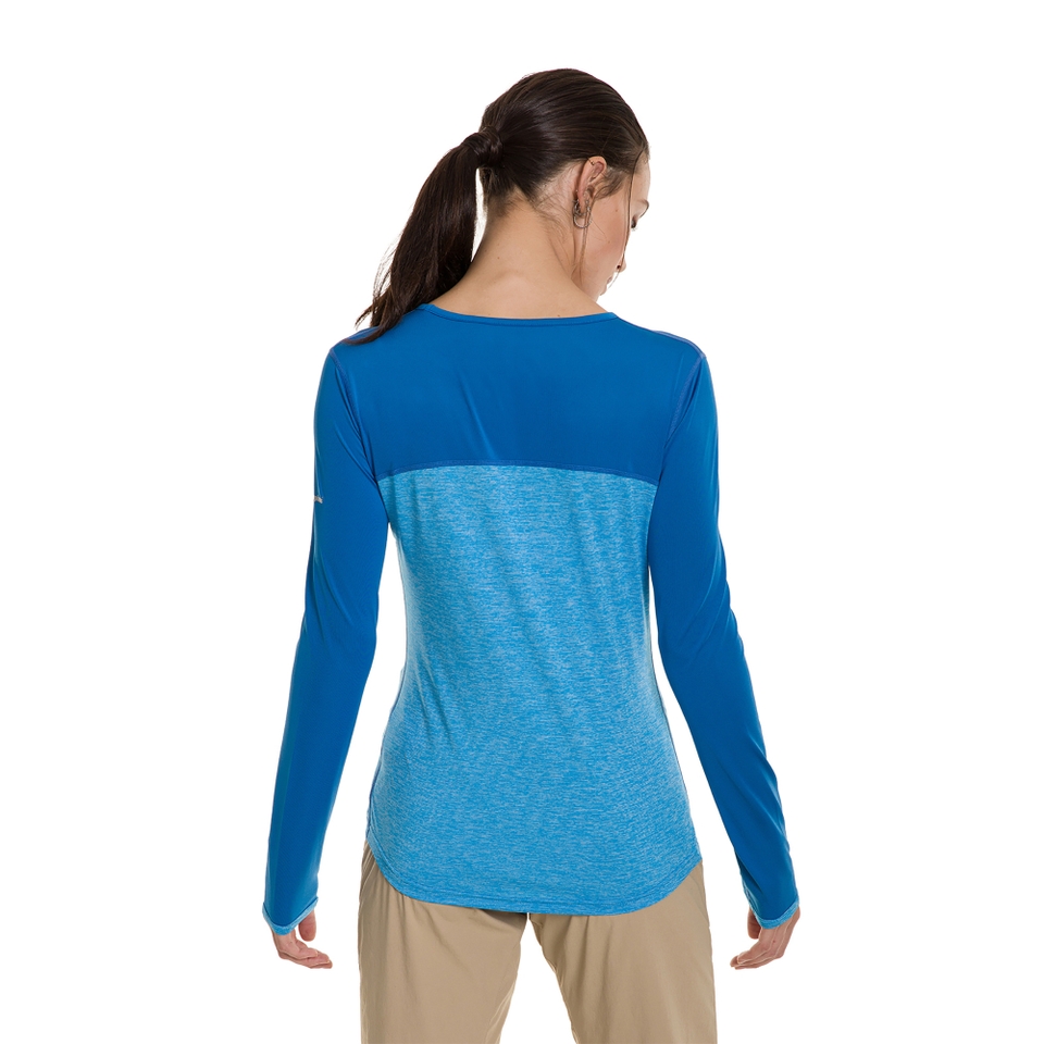 Women's Voyager Tech Tee Long Sleeve Crew - Blue