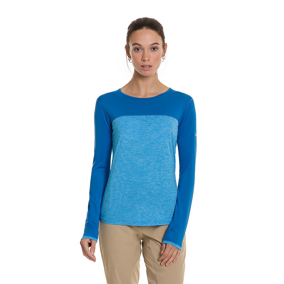 Women's Voyager Tech Tee Long Sleeve Crew - Blue