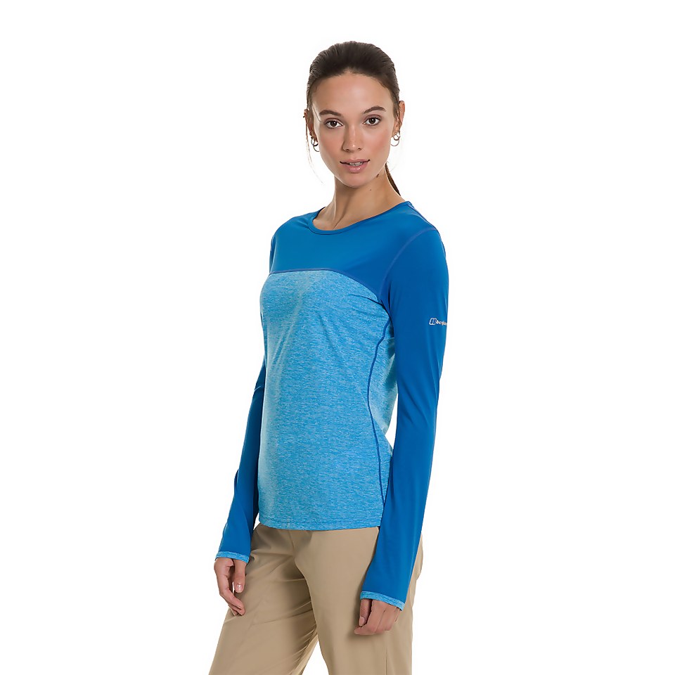 Women's Voyager Tech Tee Long Sleeve Crew - Blue