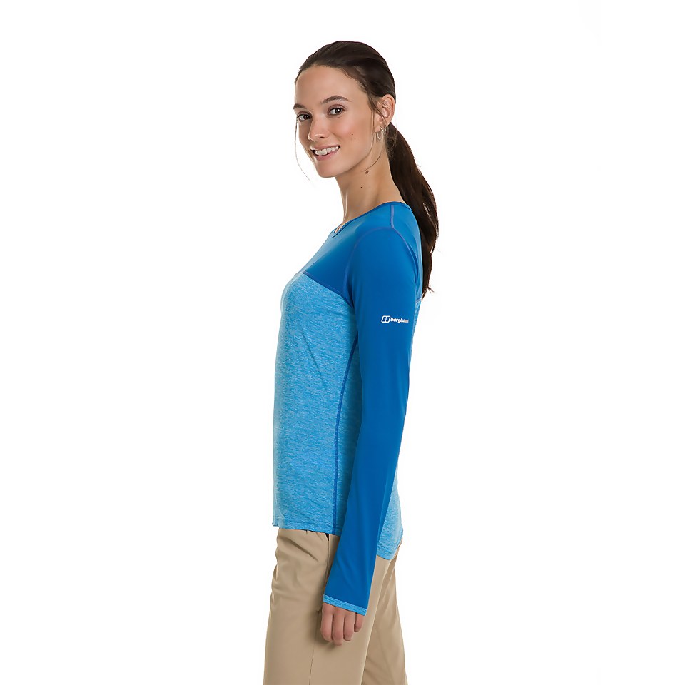 Women's Voyager Tech Tee Long Sleeve Crew - Blue