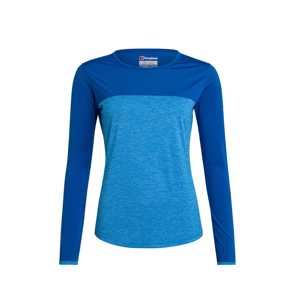Women's Voyager Tech Tee Long Sleeve Crew - Blue