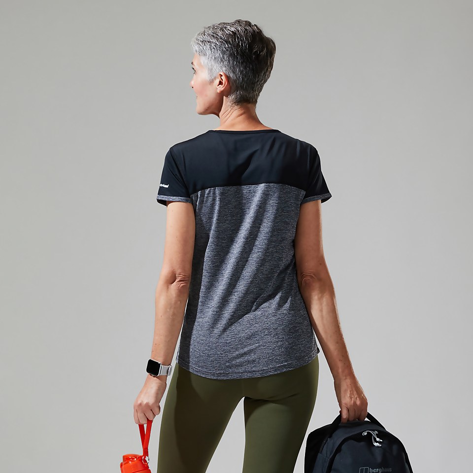 Women's Voyager Tech Tee Short Sleeve Crew - Dark Grey / Black