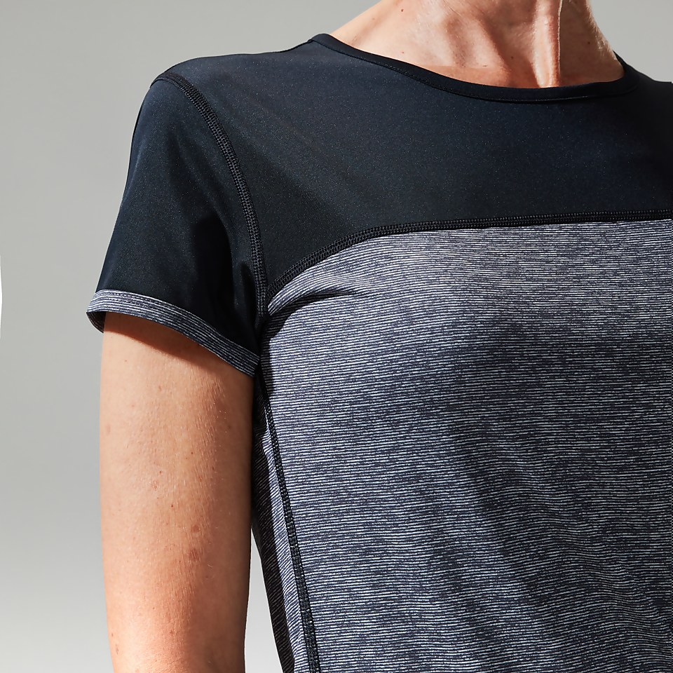 Women's Voyager Tech Tee Short Sleeve Crew - Dark Grey / Black