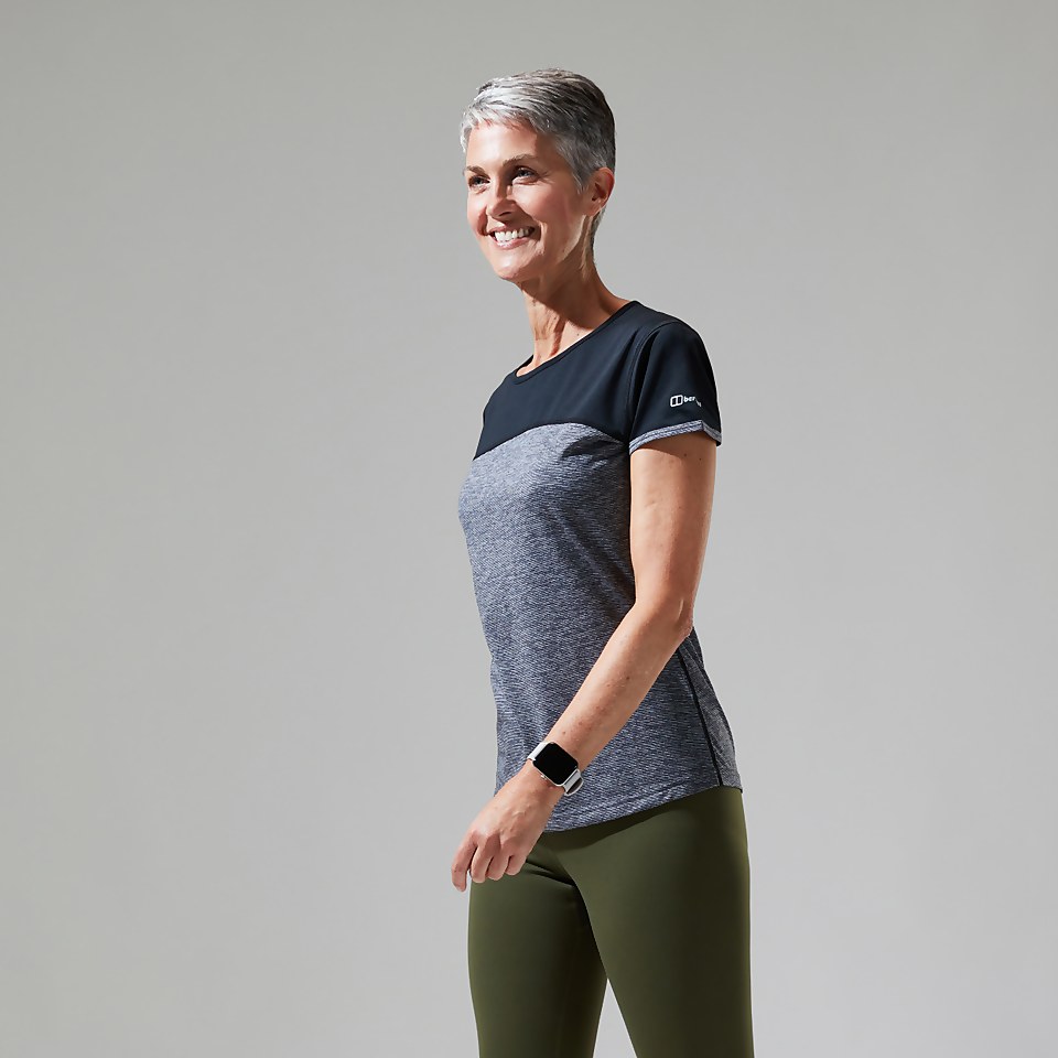 Women's Voyager Tech Tee Short Sleeve Crew - Dark Grey / Black